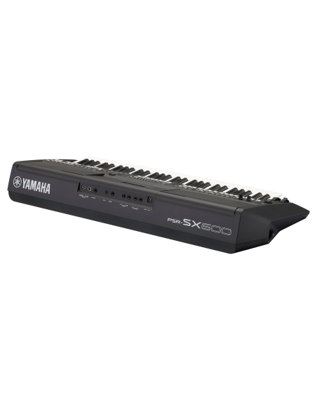 Yamaha PSR-SX600 – vue de trois-quarts arrière des connexions