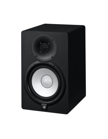 Yamaha HS7 – enceinte noire de trois-quarts, côté droit visible