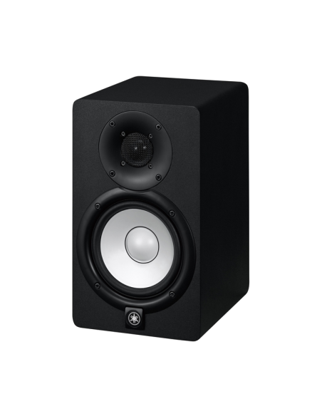 Yamaha HS5 – enceinte noire de trois-quarts, côté droit visible