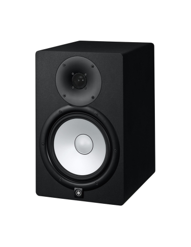Yamaha HS8 – enceinte noire de trois-quarts, côté droit visible