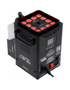 Algam Lighting VULKAN CUBE MINI – Vue de trois quarts avec LED allumées