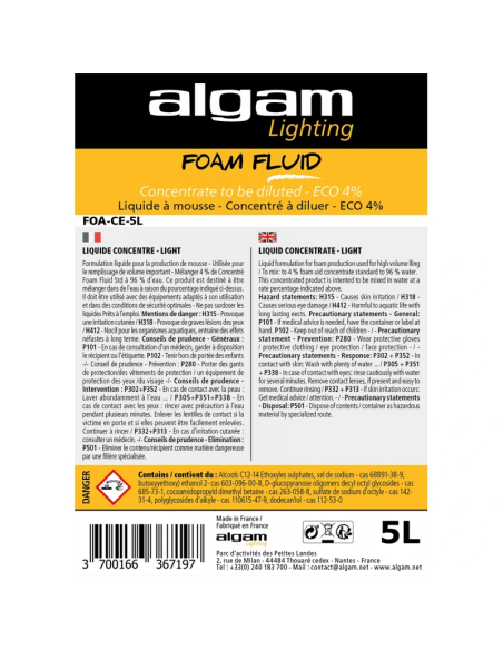 Algam Lighting FOA-CE-5L - Liquide mousse 5 L