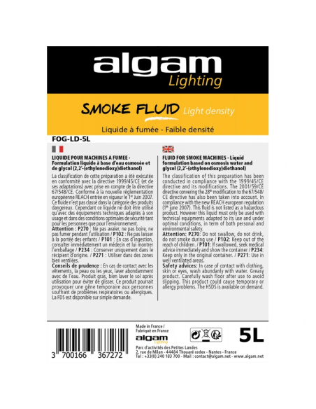 Algam Lighting FOG-LD-5L - Liquide fumée 5 L