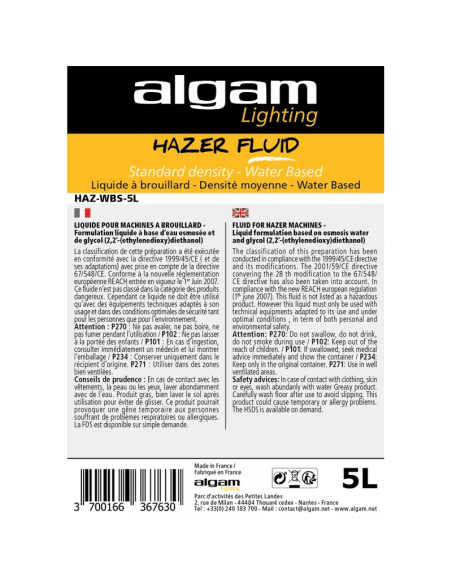 Algam Lighting HAZ-WBS-5L - Liquide brouillard 5 L