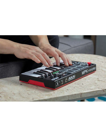 Akai Pro MPKMINIPLAY - Clavier USB 25 mini notes 128 sons et HP