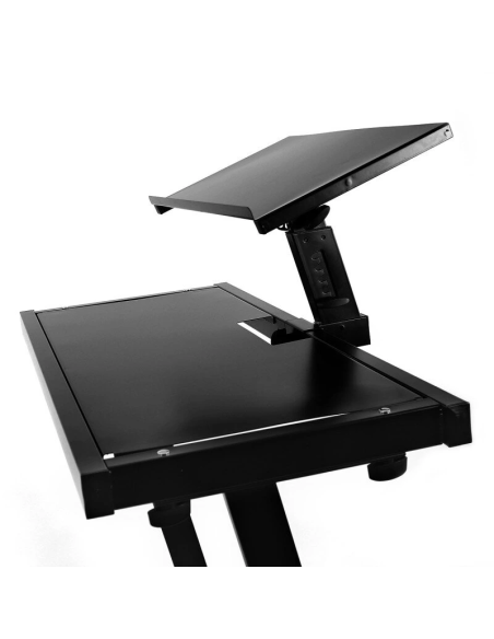 BoomTone DJ DJ Station – Meuble DJ mobile avec support ordinateur