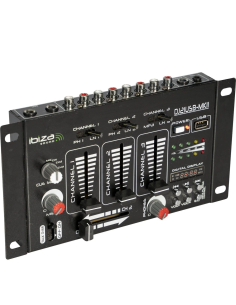 IBIZA DJ21USB-MKII – Table de mixage à 4 voies - 7 canaux avec lecteur USB 2