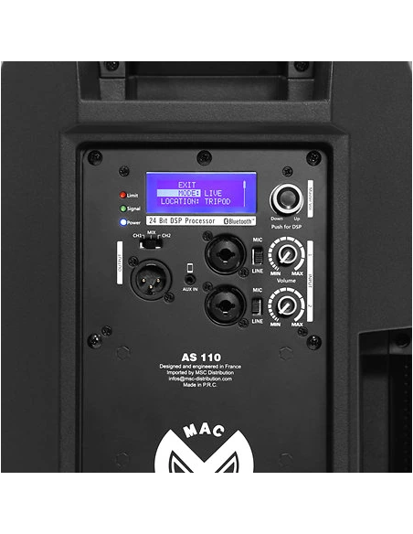 Mac Mah AS 110 - Enceinte amplifiée 10 pouces 400 W RMS Bluetooth