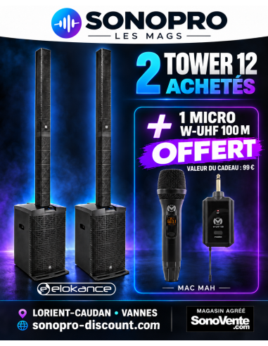 Pack promotionnel : 2 ELOKANCE TOWER 12 avec micro MAC MAH W-UHF 100 M offert