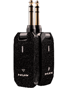 NUX C5RC, système sans-fil 5,8 GHz pour guitare et basse avec émetteur, récepteur et boîtier de recharge.