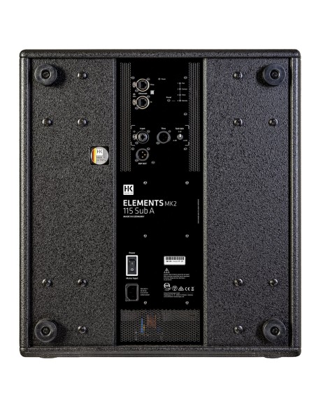 HK AUDIO ELEMENTS MK2 115 SUB A – panneau arrière DSP et connexions