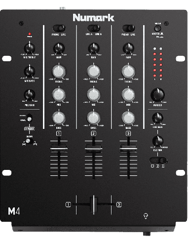 Numark M4 – mélangeur DJ tabletop 3 canaux