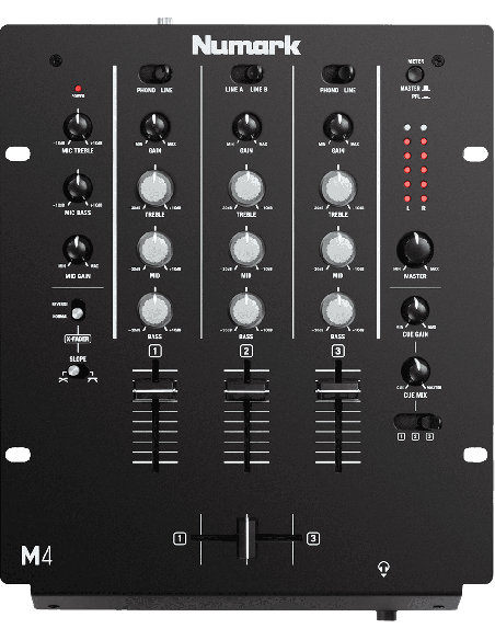 Numark M4 – mélangeur DJ tabletop 3 canaux