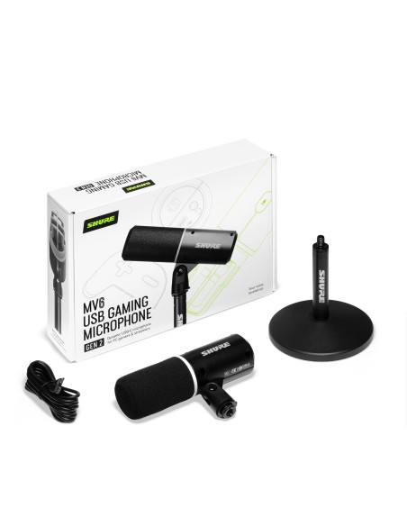 SHURE MV6G2-K – Microphone streaming avec sortie casque et Tap-to-Mute