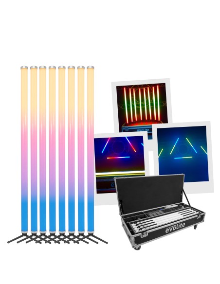 EVOLITE MAGIC TUBE SET – Pack de 8 tubes LED RGBW sur batterie