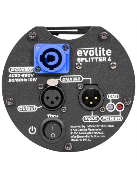 EVOLITE SPLITTER 6 – Distributeur DMX avec sorties isolées