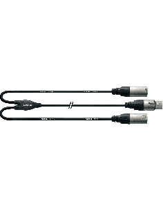 CORDIAL CFY0.3FMM. CÂBLE XLR FEMELLE / 2 XRL MÂLE – 03M