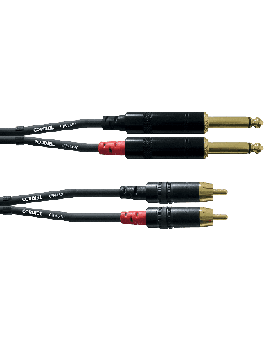 CORDIAL CFU1.5PC – Cordon 2 jacks 6.35 2 rca 1