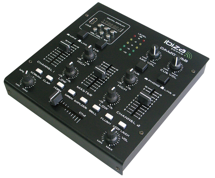 Ibiza DJM200USB - Table de mixage 2 canaux USB et Effets