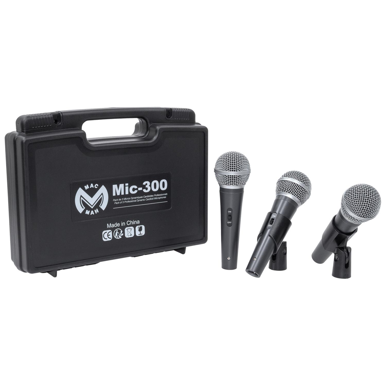 Mac Mah MIC 300 - Ensemble de 3 microphones dynamiques