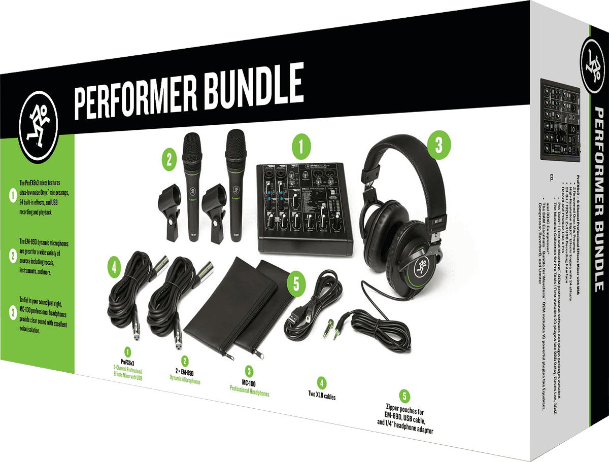 Pack MAO Mackie Performer Bundle 2 micros console casque 