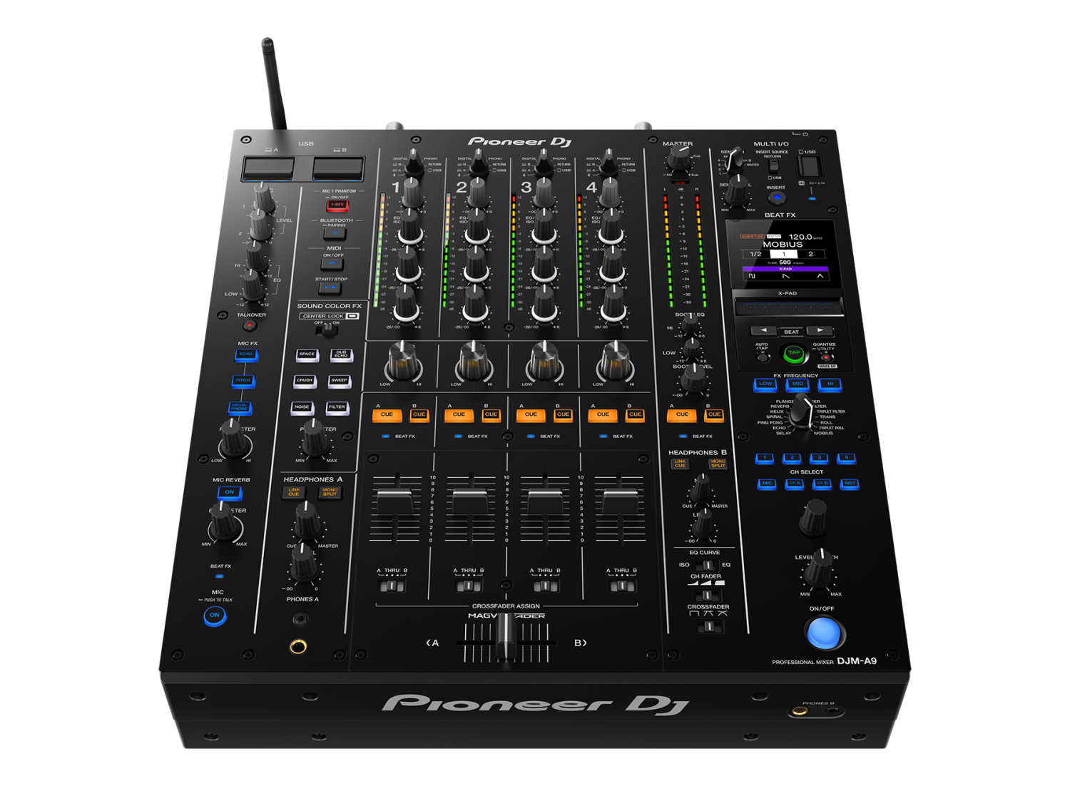 Table de Mixage DJ 7 Canaux, Table Mixage Audio USB Alimentation Fantôme  48V, Console de Mixage d'Enregistrement pour Ordinateur Microphone Lecteur