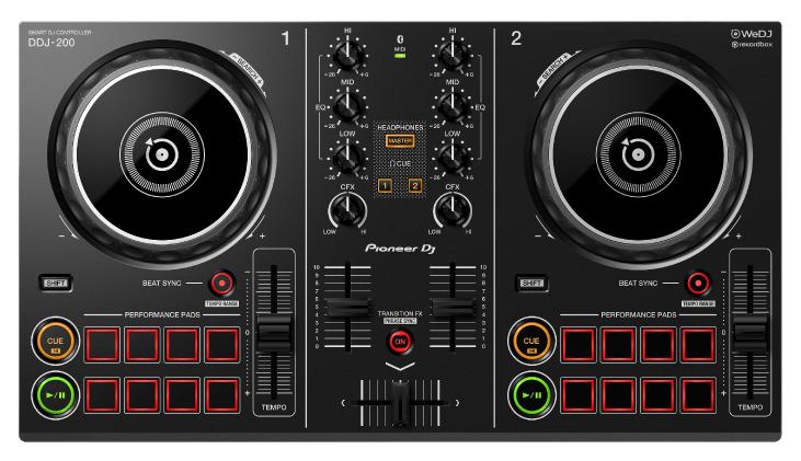 PIONEER DJ  DDJ-200 - Contrôleur DJ intelligent sonopro-discount Lorient et Vannes