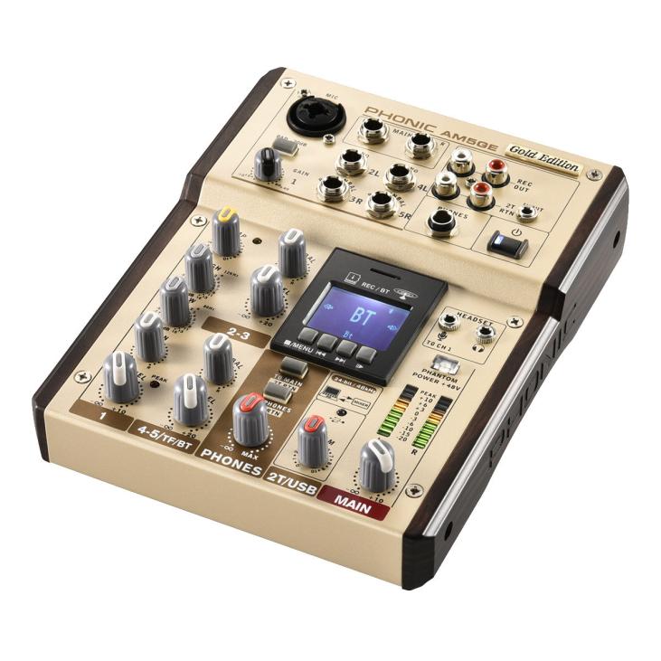 Phonic AM5GE - Console de mixage analogique 4 entrées et Bluetooth chez Sonopro-Discount.com et Sonopro Les Mags Lorient Caudan et Vannes