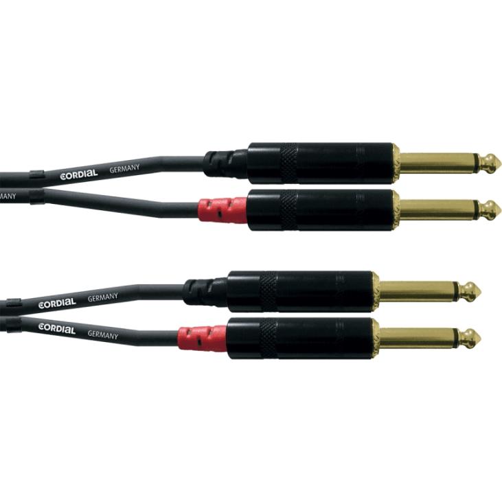 CORDIAL CFU3PP - Audio Cable 2x Jack 6,35 mm Mono / 2x Jack 6,35 mm Mono 3m chez Sonopro-Discount.com et Sonopro Les Mags Lorient Caudan et Vannes