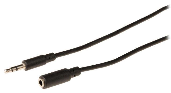 VALUELINE VLAP220500B10. Jack stéréo audio extension cable 3.5mm - 3.5mm femelle 1.00M noir.