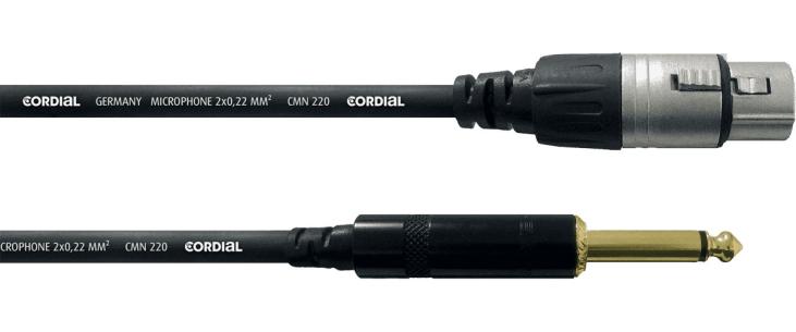CORDIAL CCM5FP Câble microphone asymétrique - XLR femelle/Jack mâle mono - 5M