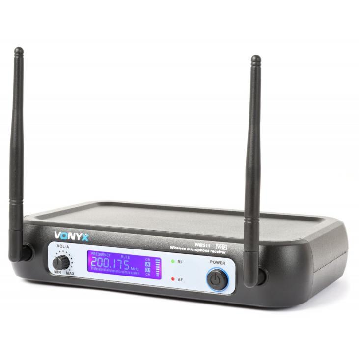 Vonix WM511  1-Channel  VHF Système sans fil avec microphone à main et affichage