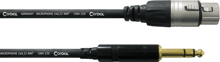 CORDIAL CFM1.5FV - Câble XLR femelle / Jack stéréo mâle 1.5m chez Sonopro-Discount.com et Sonopro Les Mags Lorient Caudan et Vannes