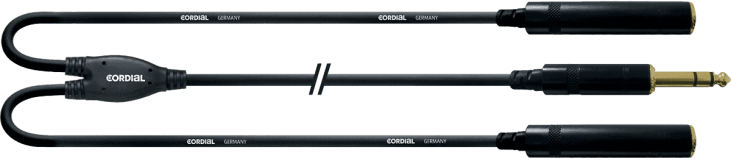 Cordial CFY0.3VKK - câble Jack stéréo mâle vers 2 jacks stéréo femmelle 0.3m