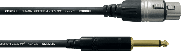 CORDIAL CCM10FP Câble microphone asymétrique - XLR femelle/Jack mâle mono - 10M
