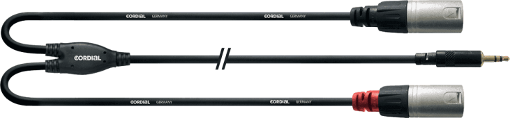 CORDIAL CFY1.8WMM. Cordon mini jack stéréo/2 XLR mâles - 1.8M