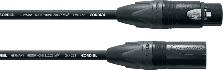 CORDIAL CPM2.5FM Cordon symétrique - XLR  mâle / XLR femelle - 2.5M Neutrik