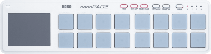 Korg NANOPAD2-WH USB 16 pads blancs chez Sonopro-Discount.com et Sonopro Les Mags Lorient Caudan et Vannes