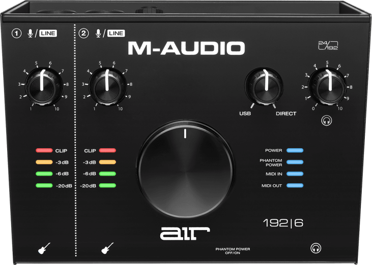 M-Audio AIR192X6 - Interface audio 2 entrées / 2 sorties + MIDI chez Sonopro-Discount.com et Sonopro Les Mags Lorient Caudan et Vannes