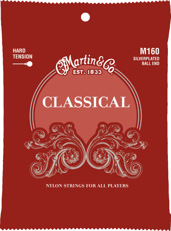 Martin M160 - Jeu de cordes pour guitare classique tension forte à boule